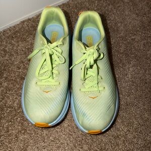 Hoka Lime and Blue Athletic Shoes